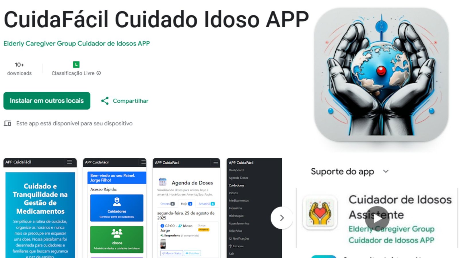 Cuida Fácil App - Disponível no Google Play